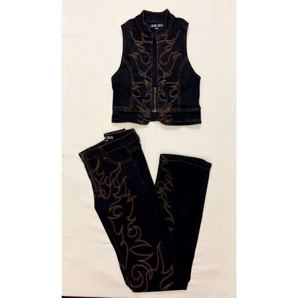 Grunge Western I.AM.GIA Rebellion Embroidered Denim Set| Festival | XXS | EUC - Picture 8 of 15